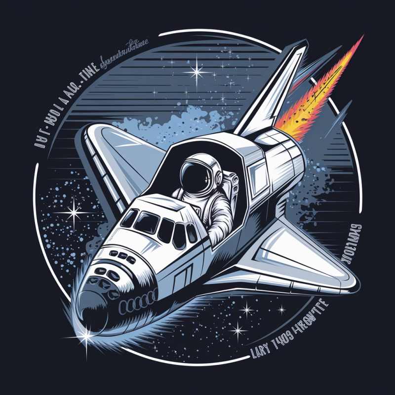 Space Shuttle Astronaut Graphic T-Shirt