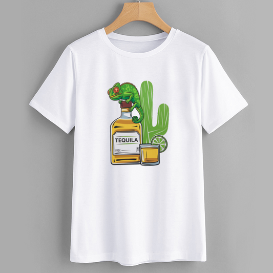 Chameleon Tequila Cactus Graphic T-Shirt