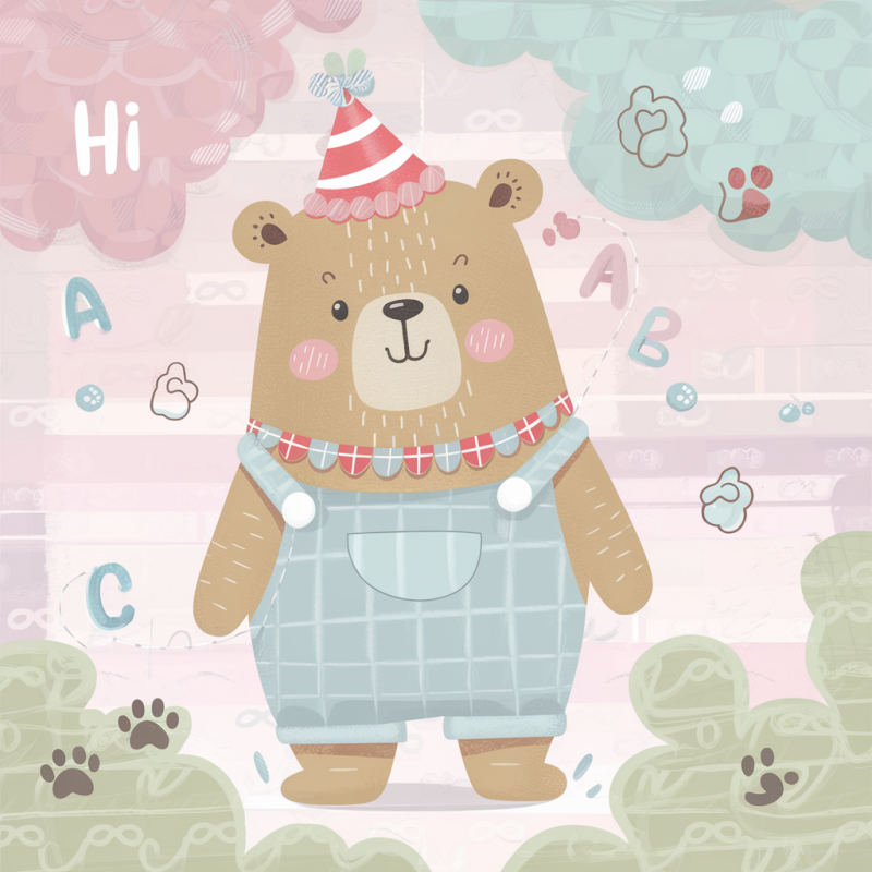 Cute Bear Graphic T-Shirt for Kids