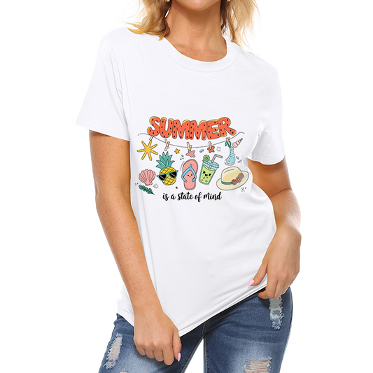 Summer is a State of Mind Beach Pattern T-Shirt