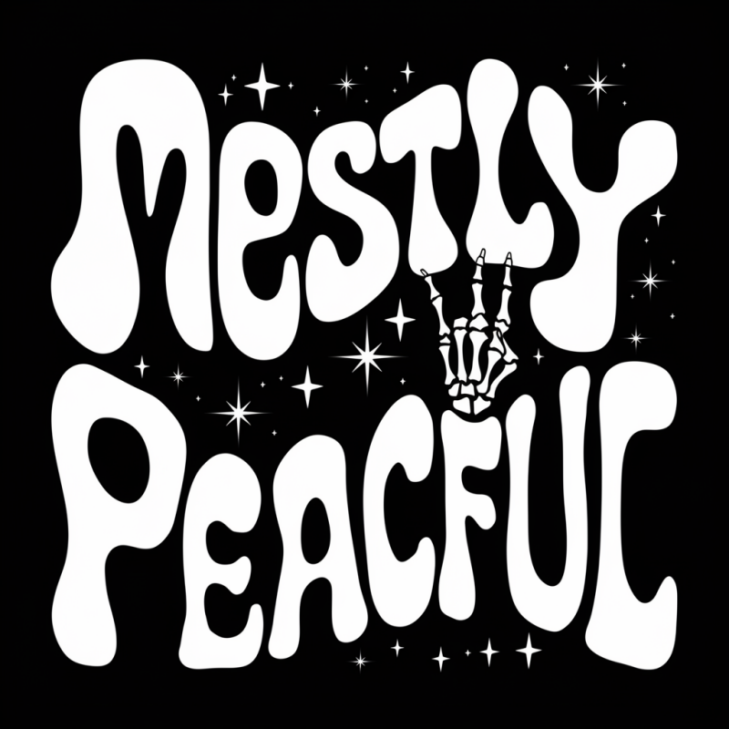 Mostly Peaceful Graphic T-Shirt - Black Casual Wear