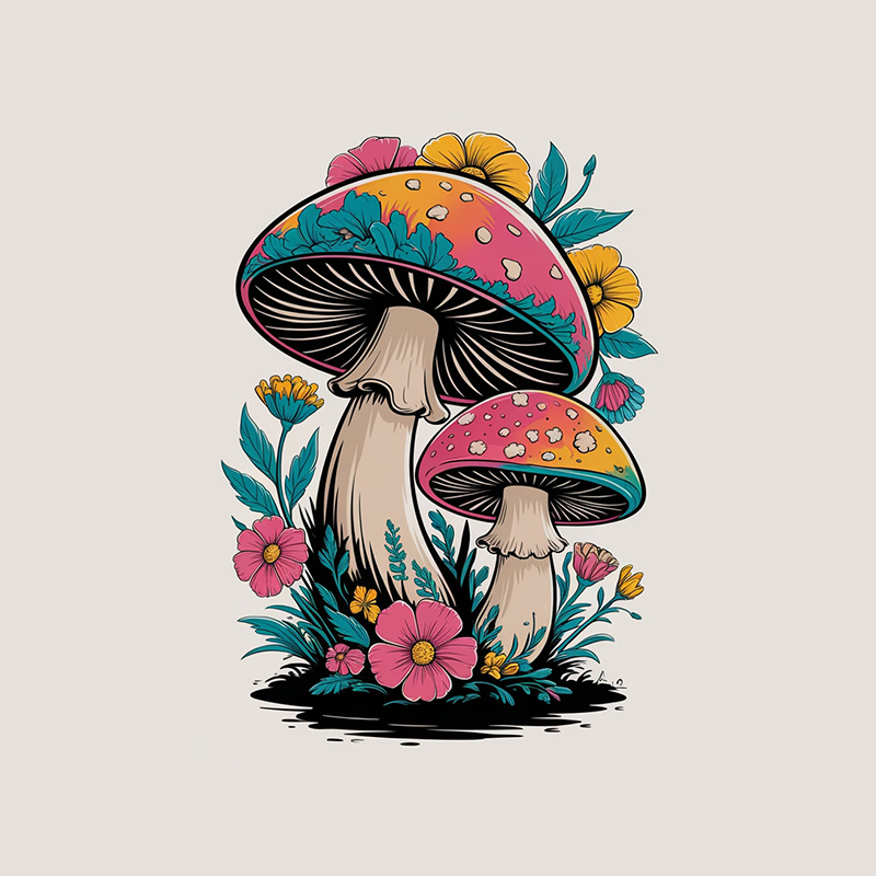 Mushroom Pattern T-shirt
