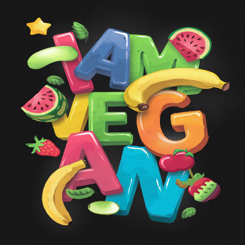 Colorful Vegan Graphic T-Shirt