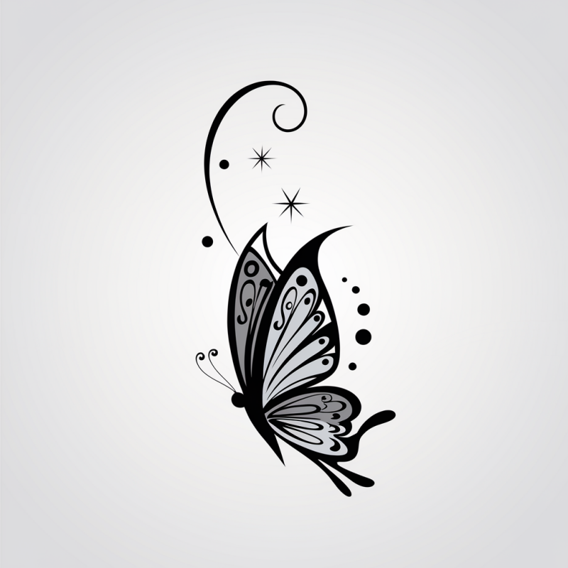 Butterfly Art White Cotton Graphic T-Shirt