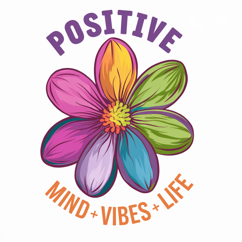 Positive Mind Vibes Life Flower Graphic T-Shirt