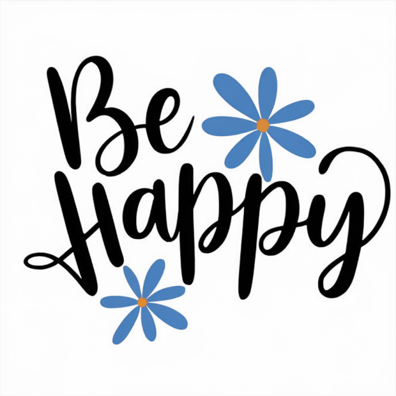 Be Happy Floral Graphic T-Shirt