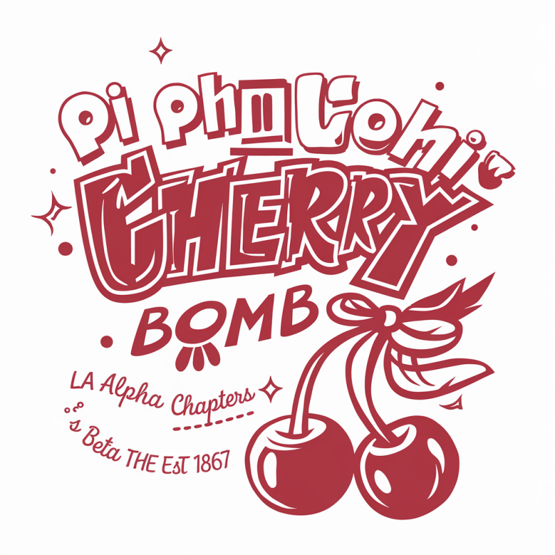 Pi Phi Cherry Bomb Graphic Cotton T-Shirt