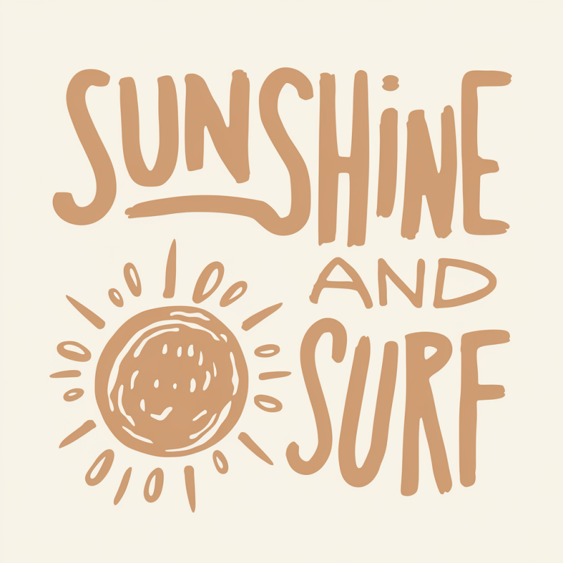 Classic Cotton Sunshine and Surf Graphic T-Shirt