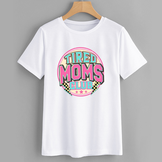 Tired Moms Club Graphic Tee - Fun and Casual Shirt for Moms