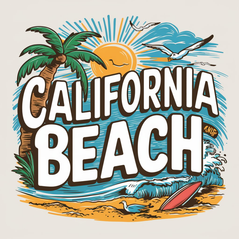 California Beach Graphic T-Shirt