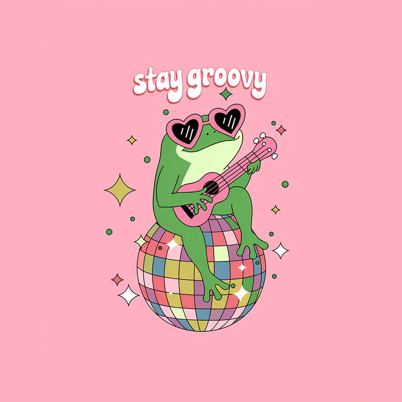 Stay Groovy Frog Guitar T-Shirt
