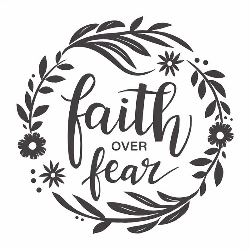 Letter Pattern Top 'Faith Over Fear' T-Shirt