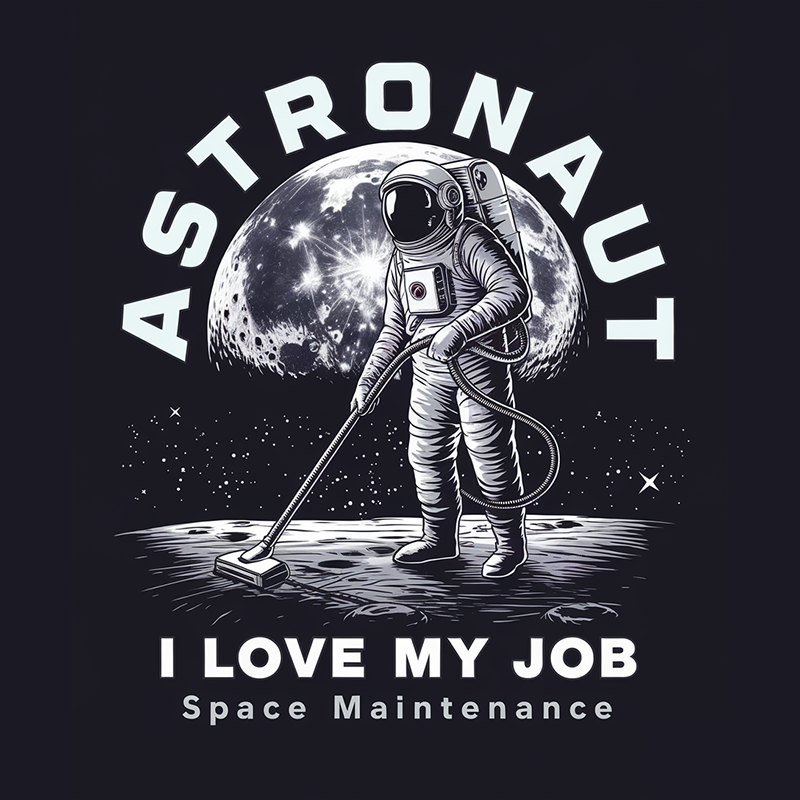 Astronaut I Love My Job Graphic Tee - Space Maintenance Shirt