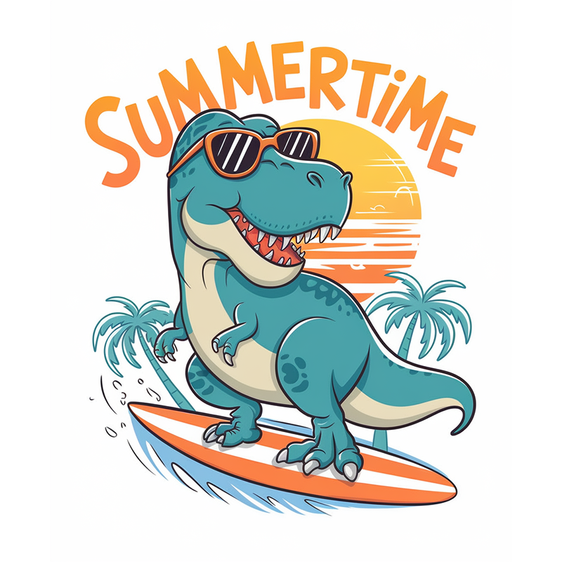 Dinosaur Summertime Graphic T-Shirt
