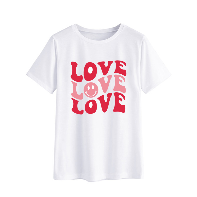 Love Graphic T-Shirt with Smiley Face