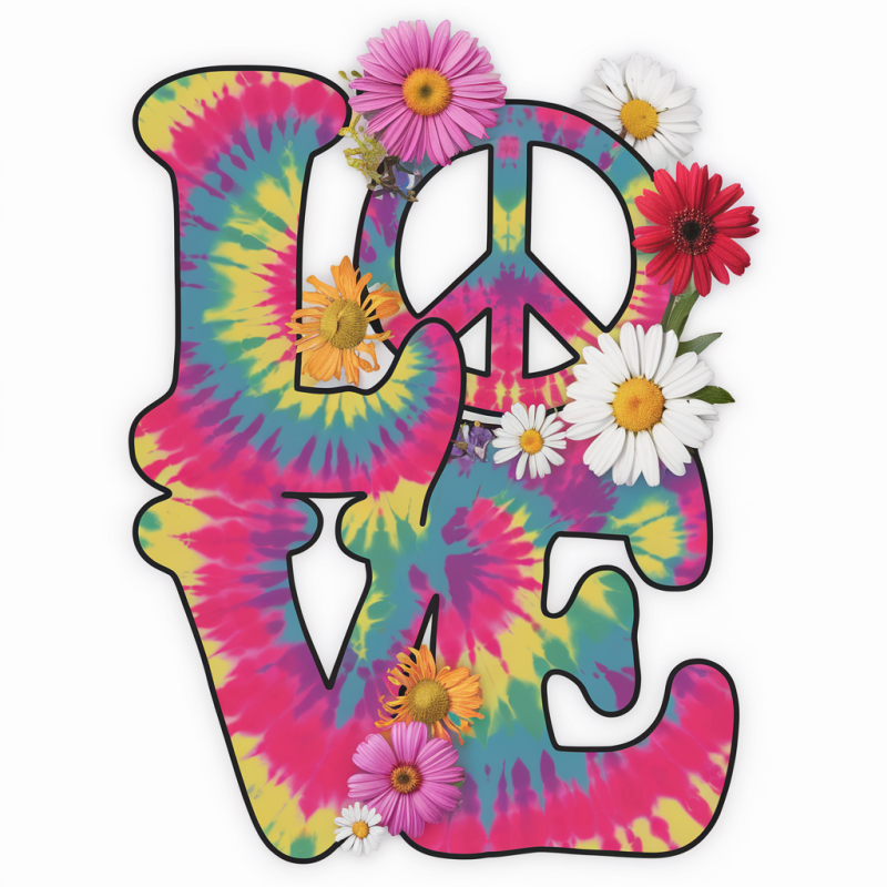 Colorful Tie-Dye LOVE Graphic T-Shirt