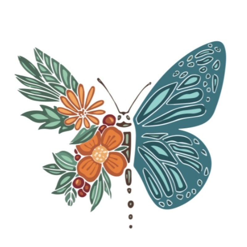 Nature-Inspired Butterfly Flower Graphic Cotton T-Shirt