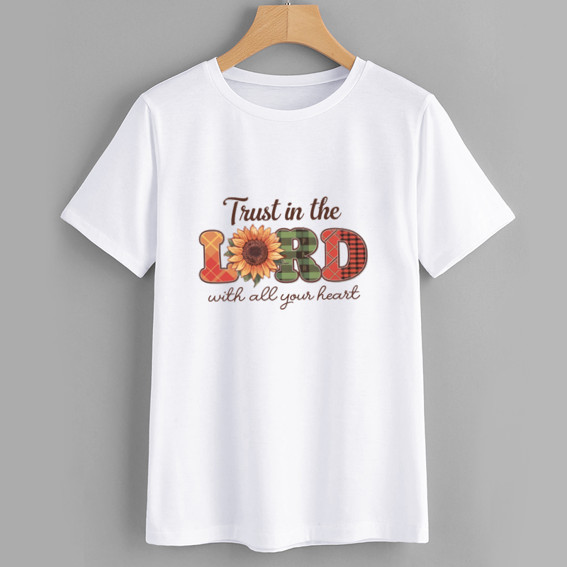 Trust in the LORD Inspirational Floral Graphic T-shirt