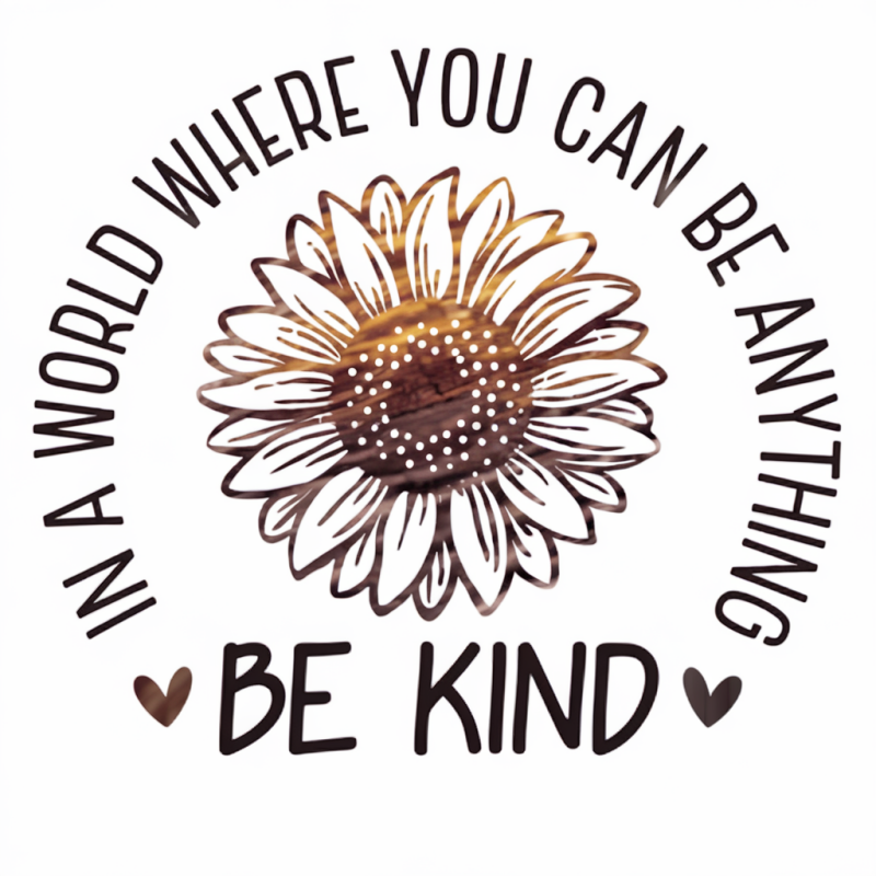 Sunflower Be Kind Cotton Graphic T-Shirt