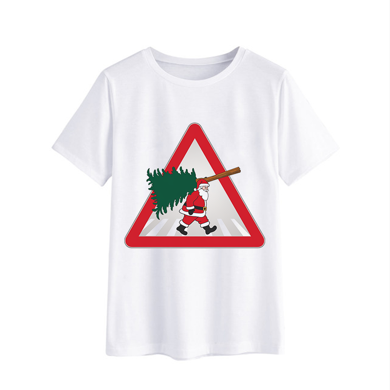 Santa Claus Carrying Christmas Tree Graphic Tee