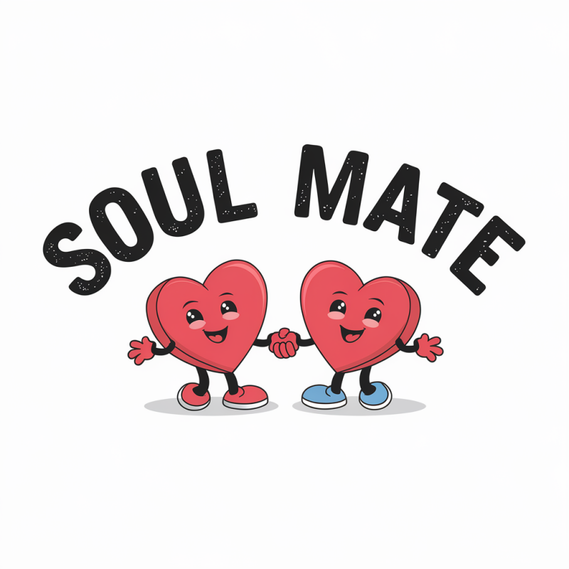 Cute Soul Mate Graphic Tee for Couples