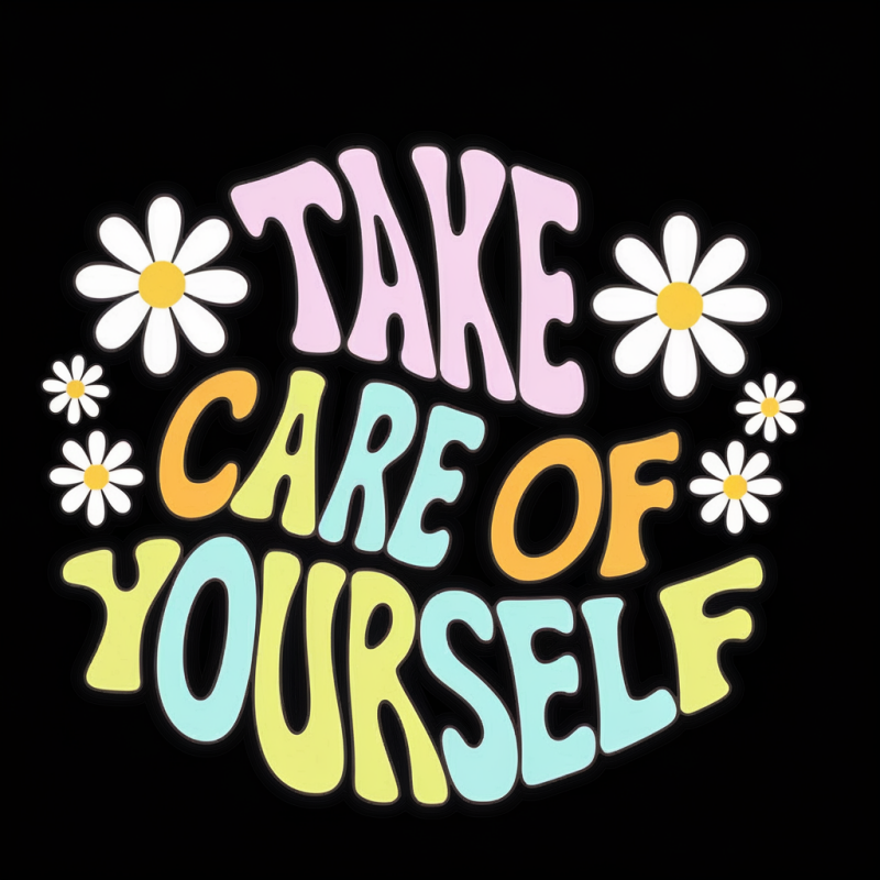 BrandColorful Take Care Of Yourself Cotton T-Shirt