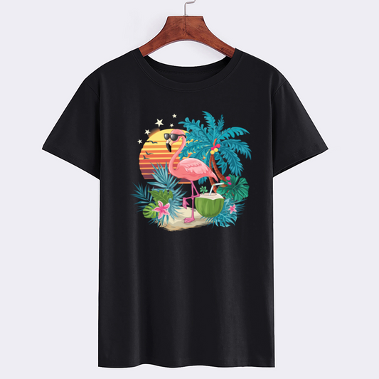 Tropical Flamingo Graphic T-Shirt