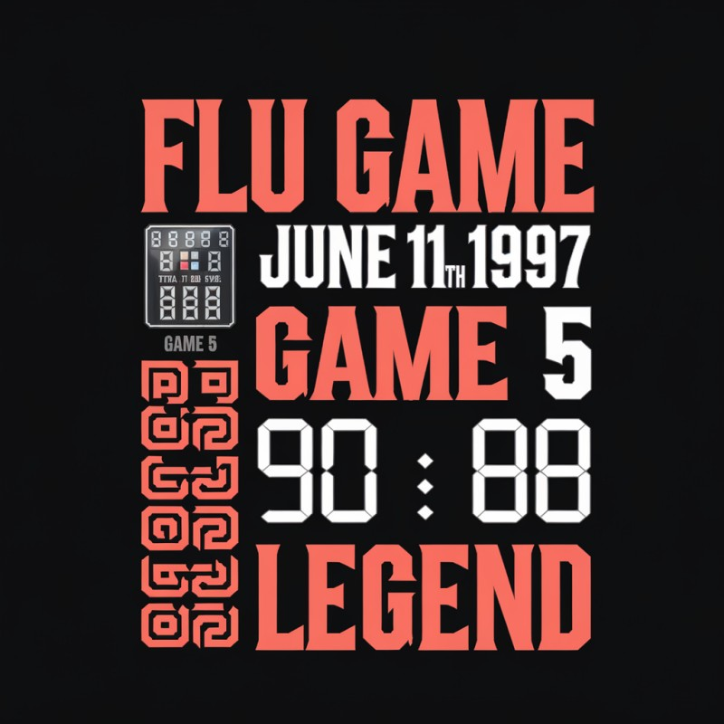 Flu Game June 11 1997 Basketball Legend T-Shirt