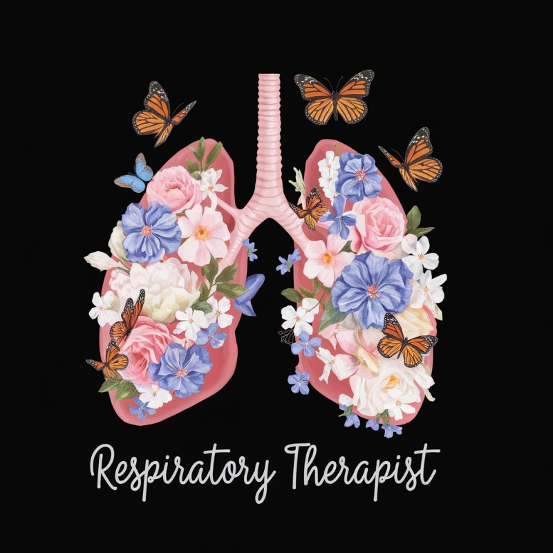 Floral Lung Respiratory Therapy T-Shirt