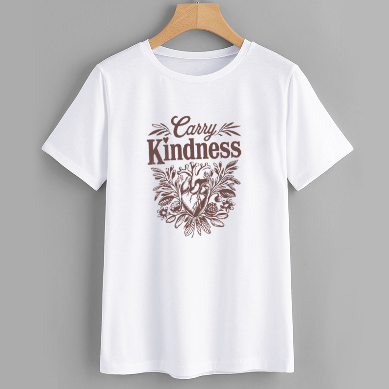 Brand Carry Kindness Graphic Cotton T-Shirt