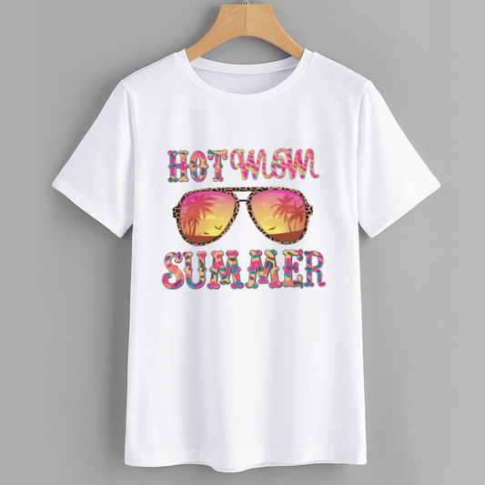 Summer Vibes Graphic T-Shirt with Sunglasses Design