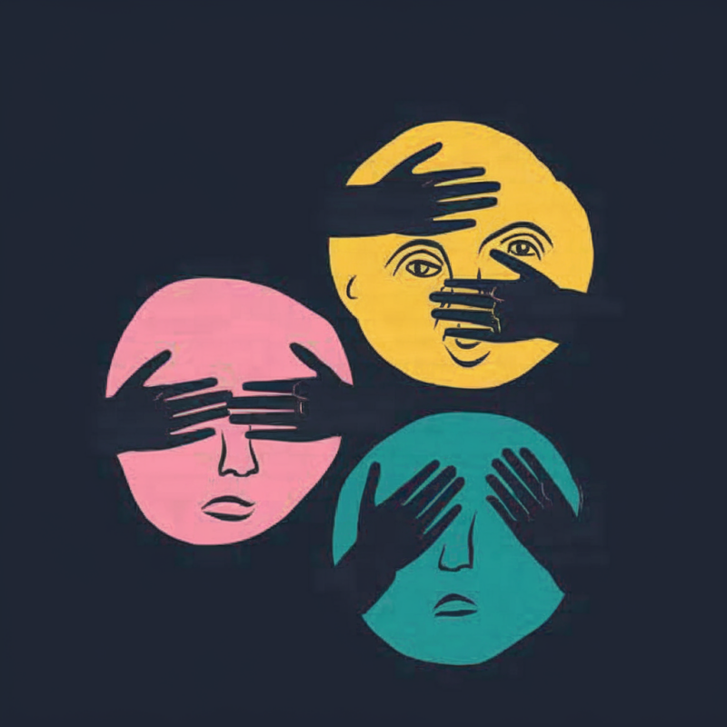 UrbanVibe Abstract Faces Cotton Graphic T-Shirt