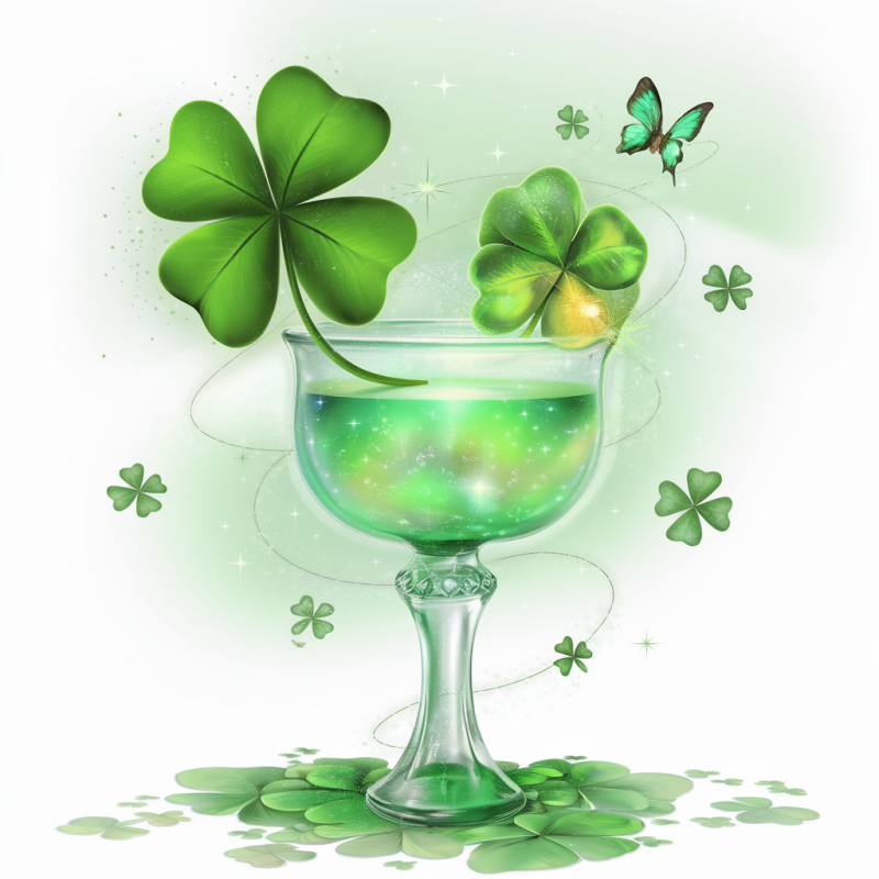 Green Clover Drink Graphic T-Shirt