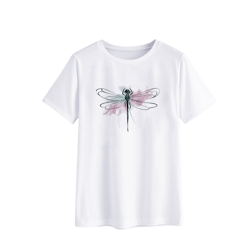 Artistic Dragonfly Watercolor Graphic T-Shirt