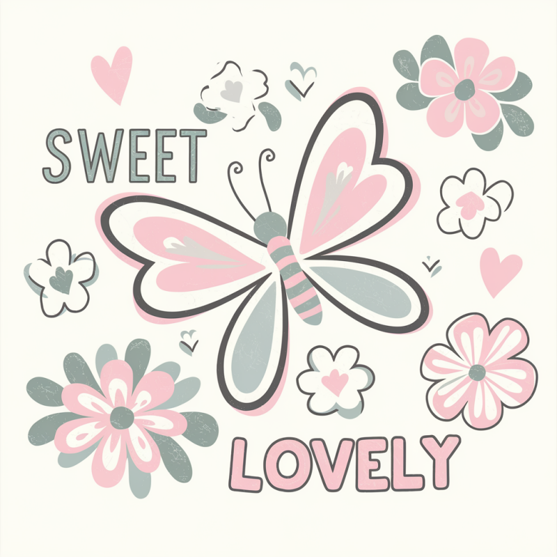 Cotton Butterfly Floral Casual T-Shirt