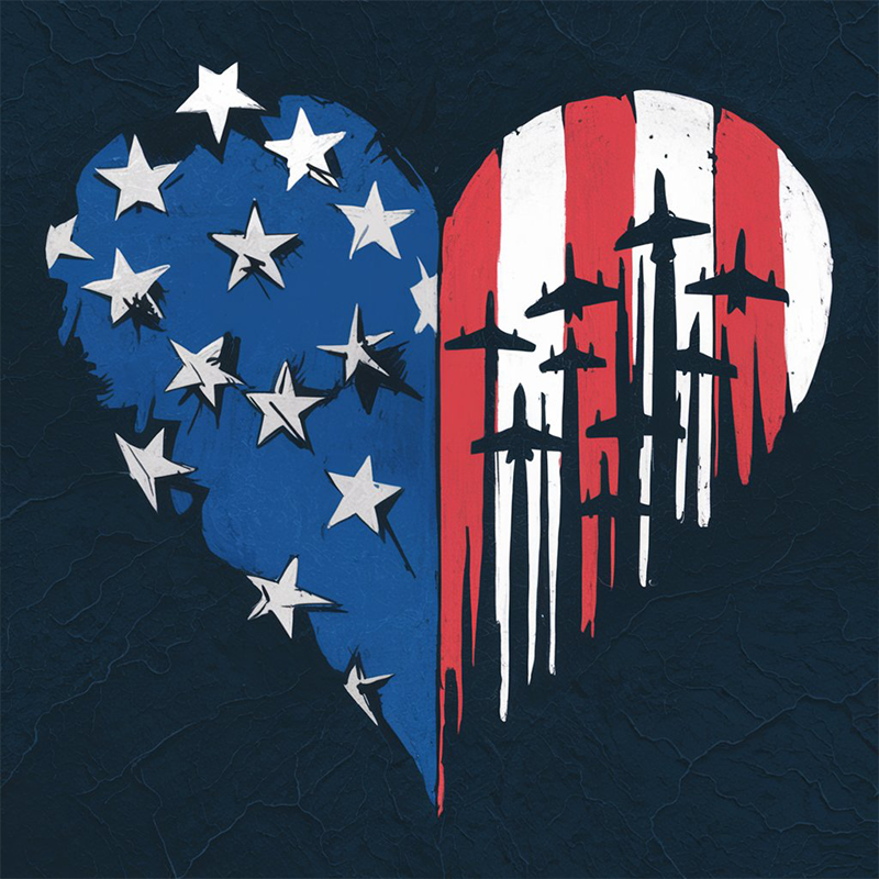 Independence Day Plane Graphic T-Shirt