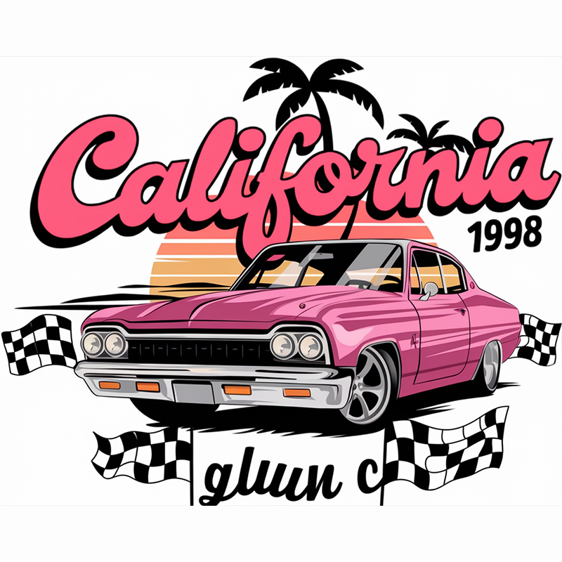 Beach Pattern Top 'California' T-shirt