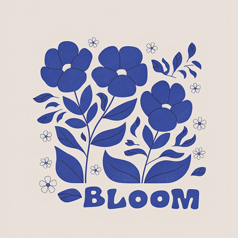 Floral Graphic T-Shirt - Bloom Design - Casual White Tee