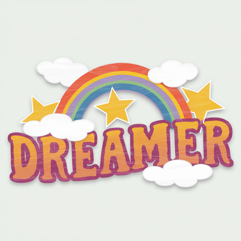 Dreamer Rainbow Graphic Cotton T-Shirt