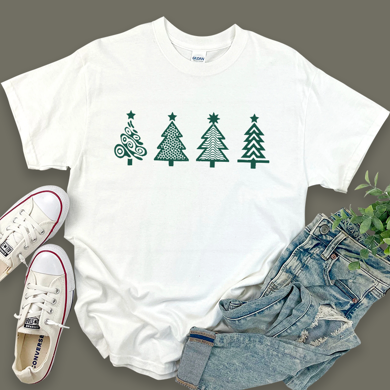 Christmas Graphic Top with Festive Christmas Tree Design