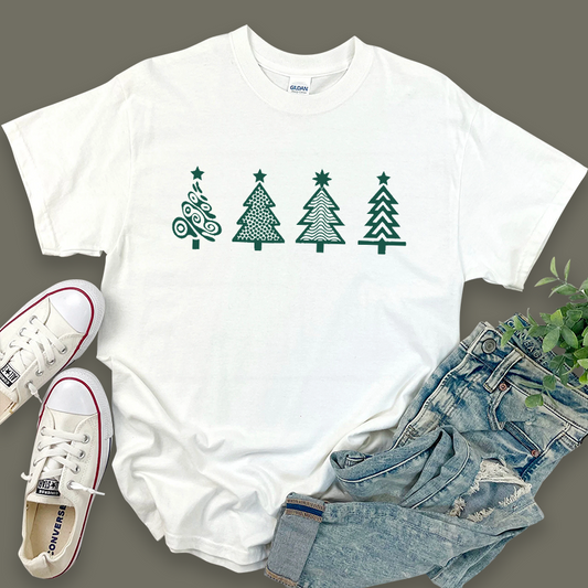 Christmas Graphic Top with Festive Christmas Tree Design