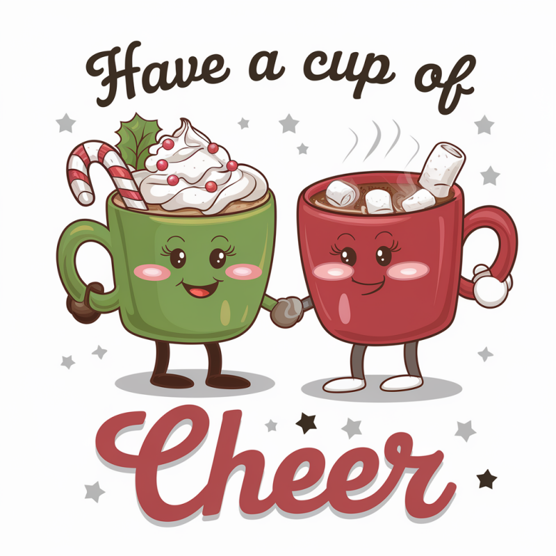 Cute Cheerful Holiday Coffee Mug Graphic T-Shirt