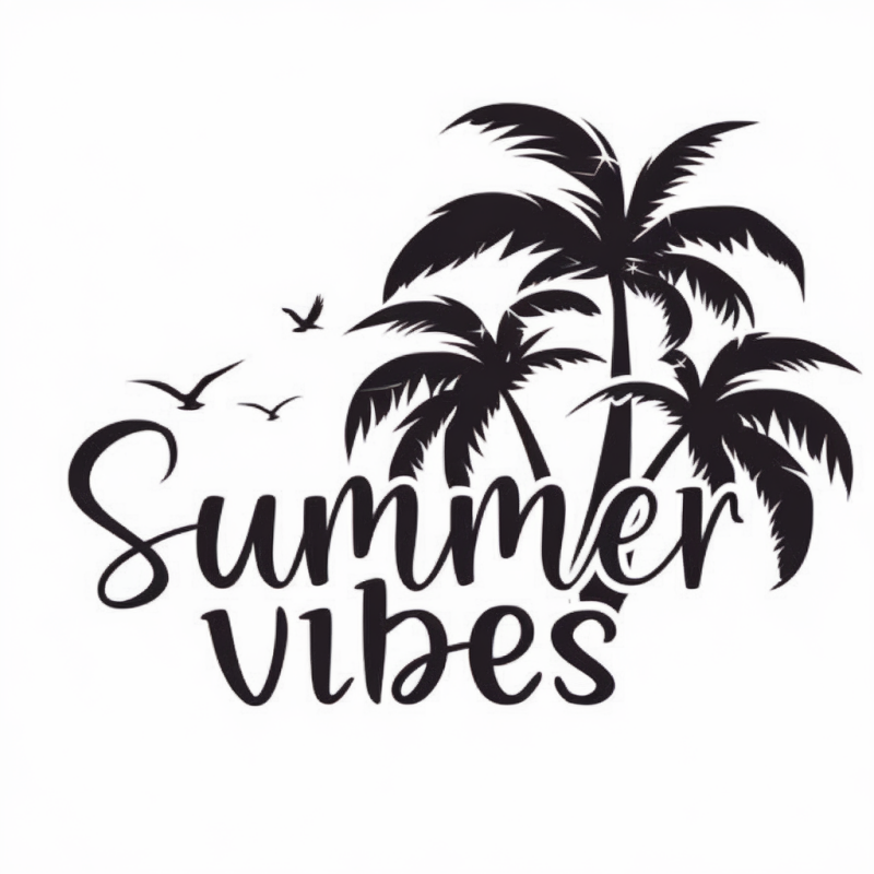 Summer Vibes Palm Tree Graphic Cotton T-Shirt