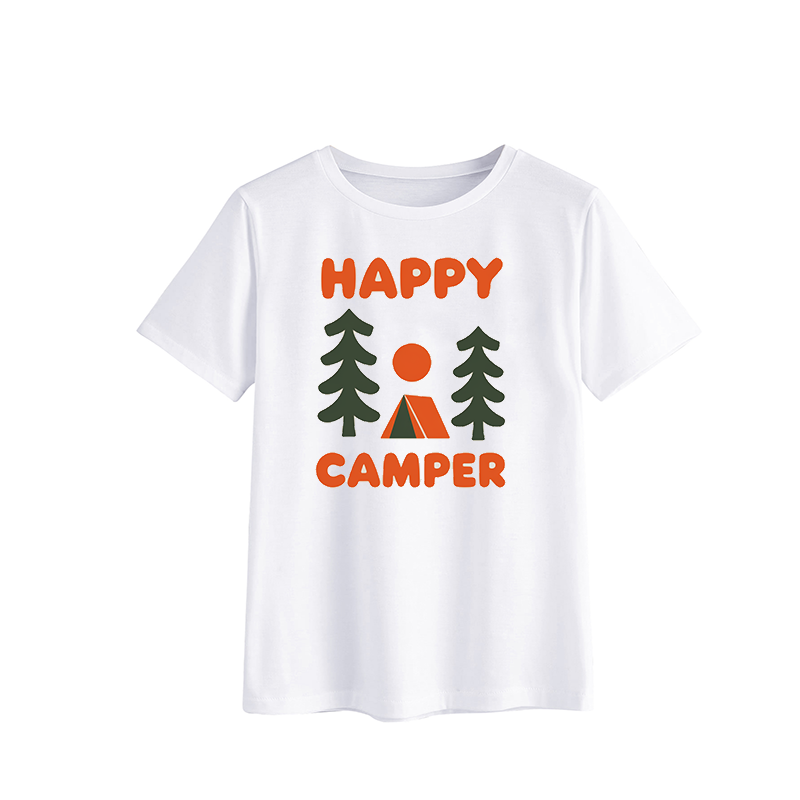 Happy Camper Graphic T-Shirt for Outdoor Adventures