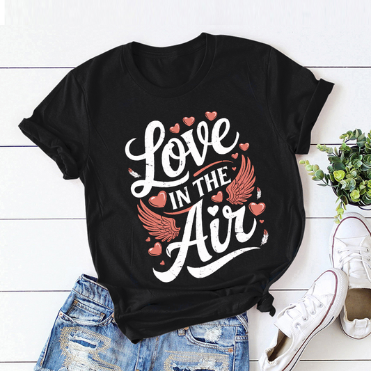 Casual Patterned Top 'Love is in the Air' T-shirt
