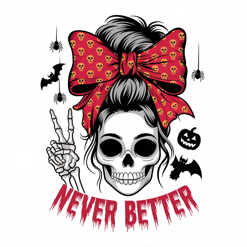 Halloween Pattern Top - 'Never Better' T-Shirt
