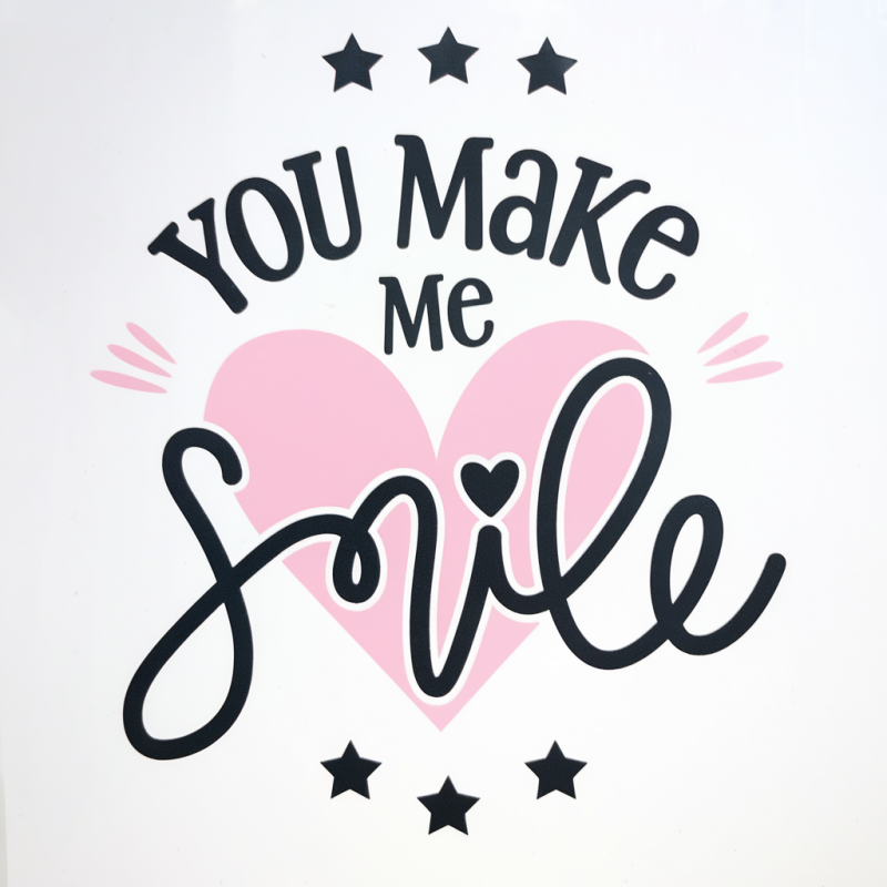 Smile Heart Cotton Graphic T-Shirt