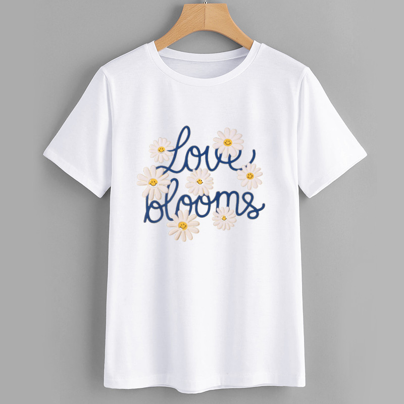 BloomJoy Daisy Love Blooms Cotton T-Shirt