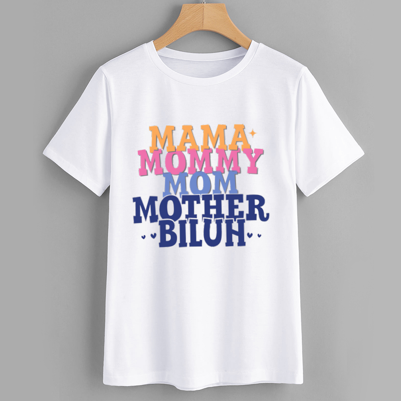 BILUH Colorful Text Cotton T-Shirt