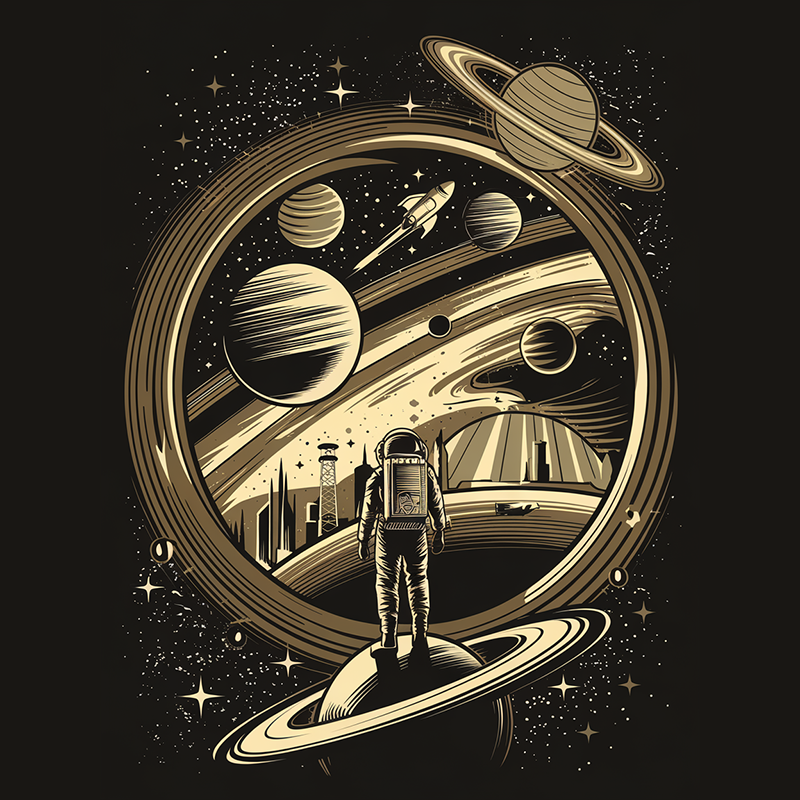 Astronaut Galaxy Graphic T-Shirt